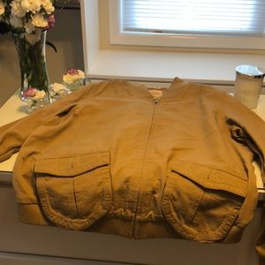 A tan old navy jacket